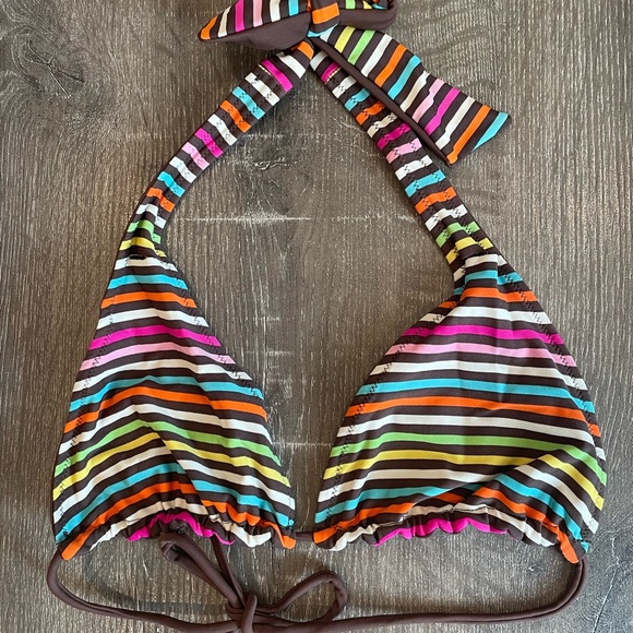 Striped Reversible Multicolor Bikini Set - Picture 4 of 4